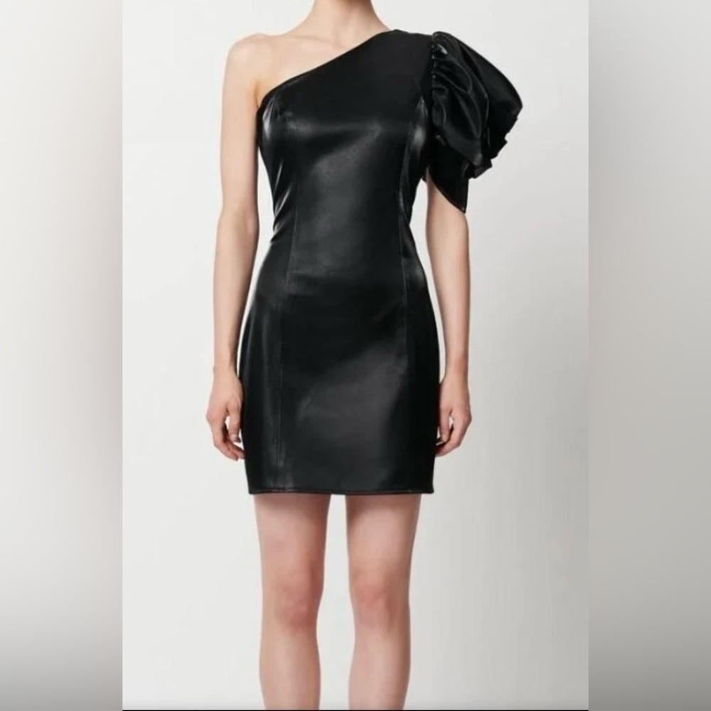 NWT- Elliatt Pandorea Mini Dress Black Vegan Leather Bodycon Dress. Size Small.